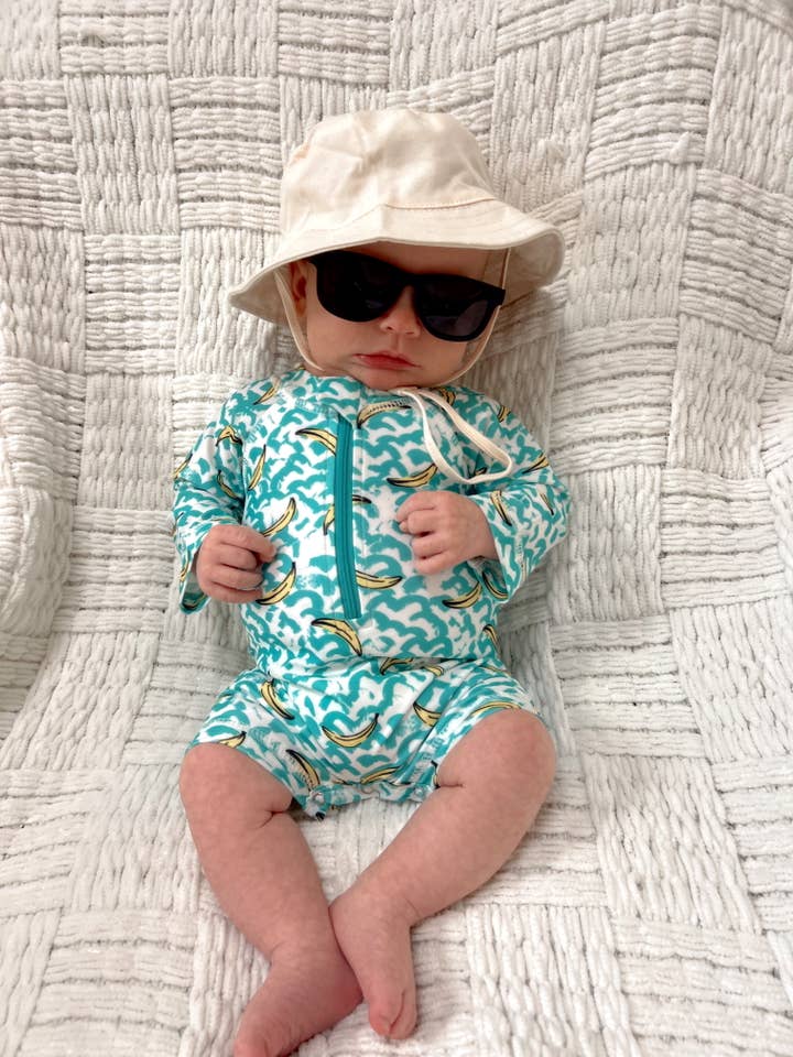 SIIX Collection - Wholesale One Piece Swimsuit - Kids - Bananas / Sonny Rashguard Swimsuit / UPF 50+