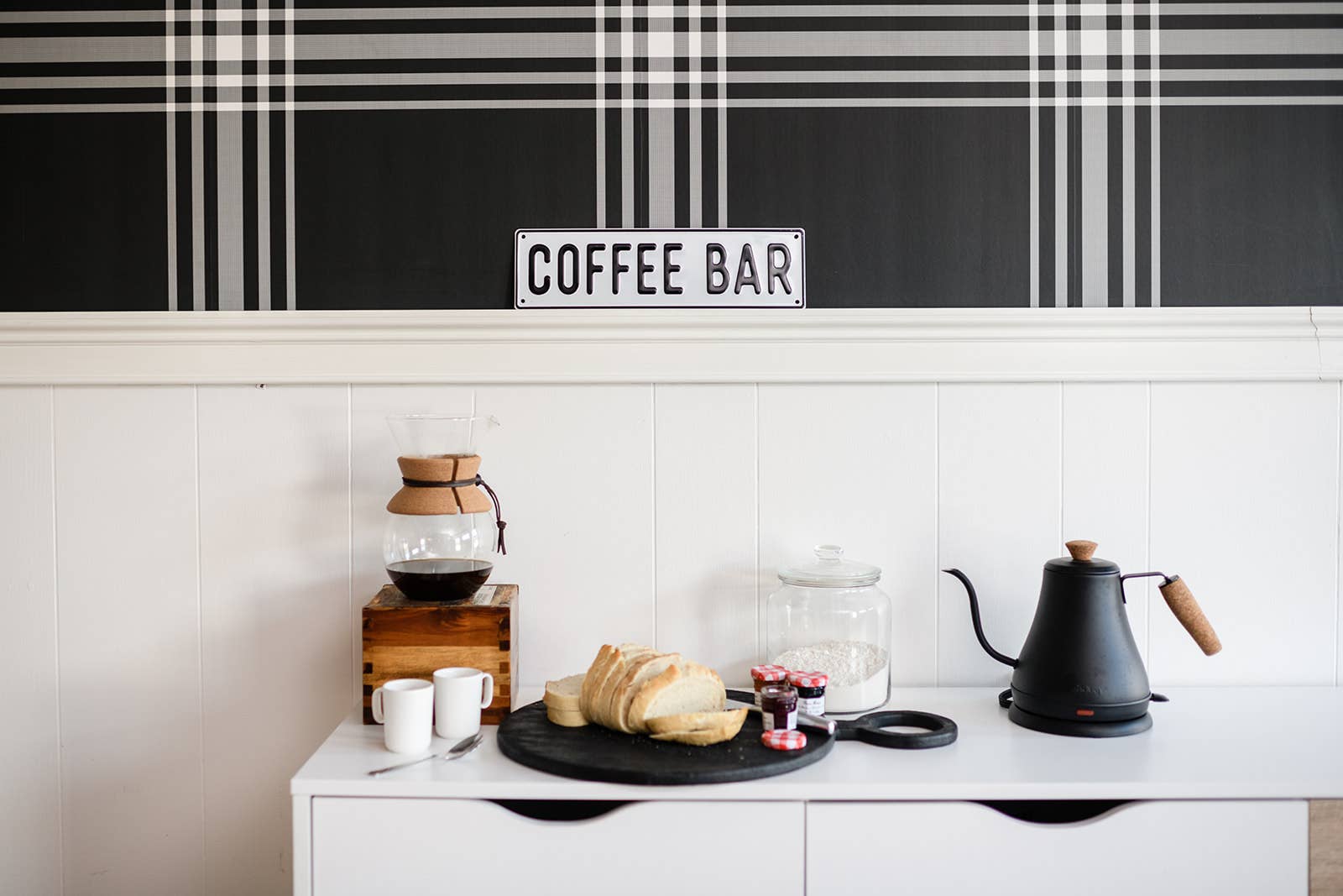 White Black Coffee Bar Aluminum Sign for wholesale on Faire2