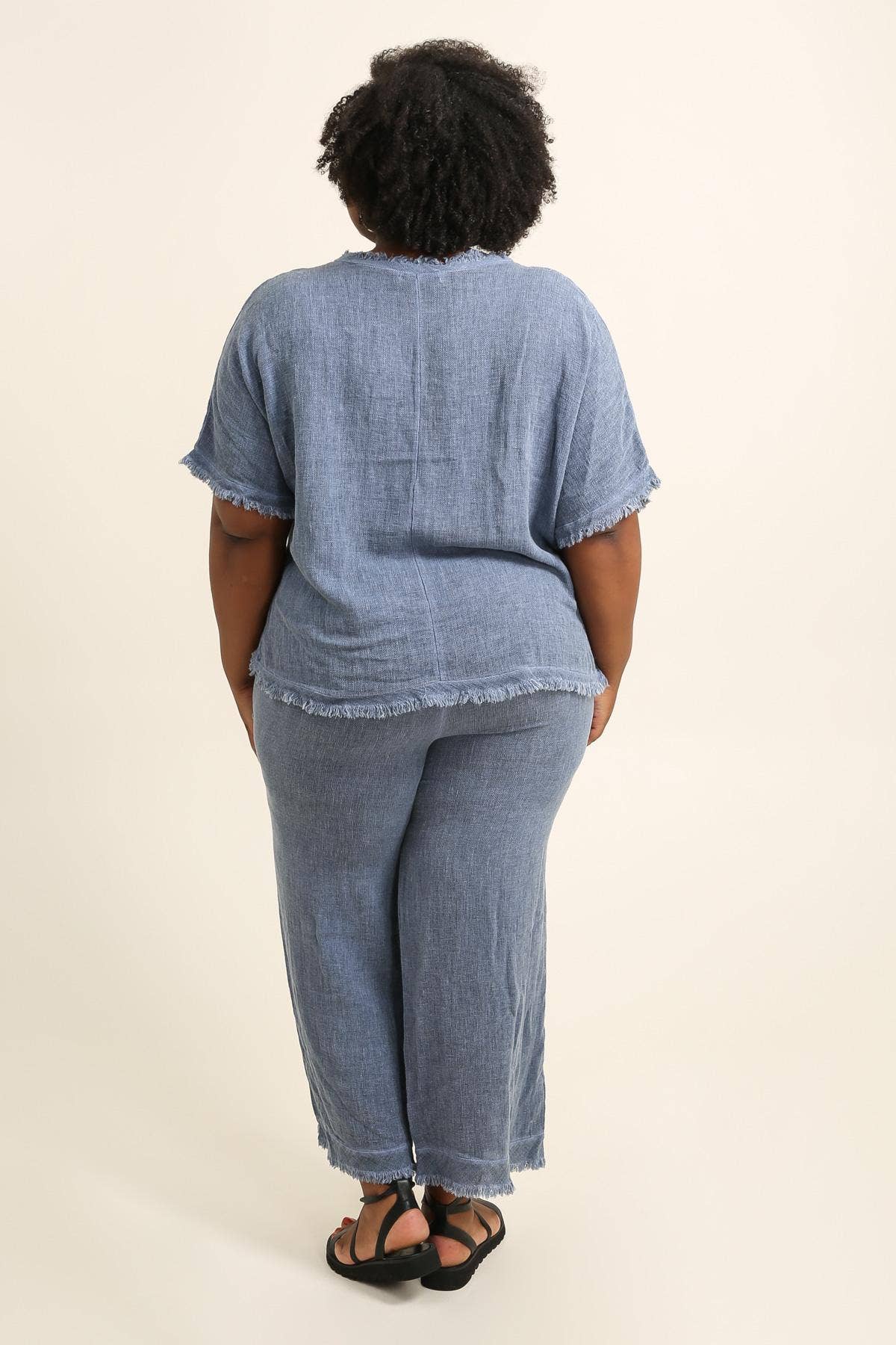 Lea & Luc - Grandes Tailles - Wholesale Pants - Women's - Plus size linen trouser SKU 99988