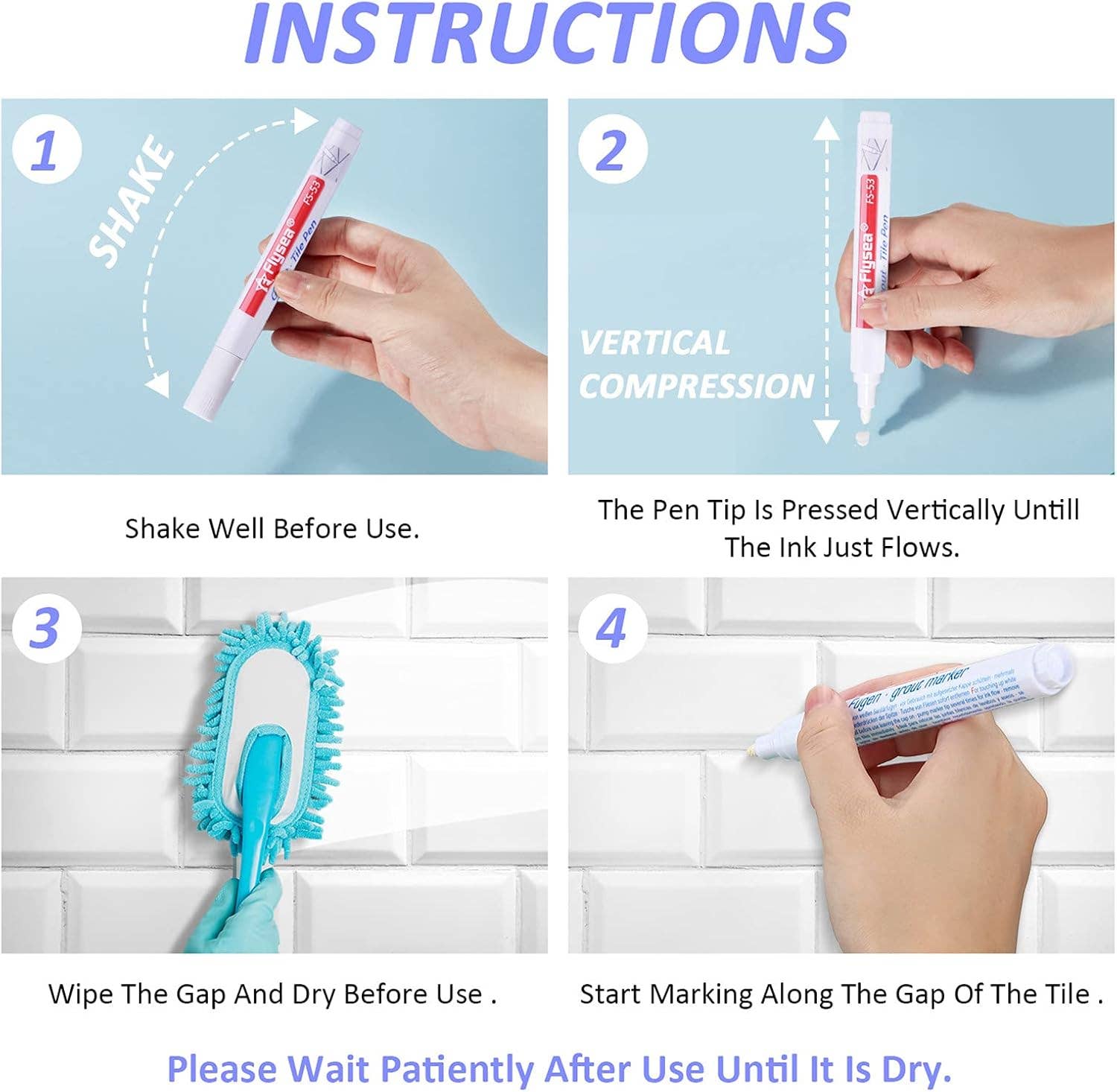 Crover - Wholesale Craft Tool - White Grout Restorer Pen for Tile Wall Floor2