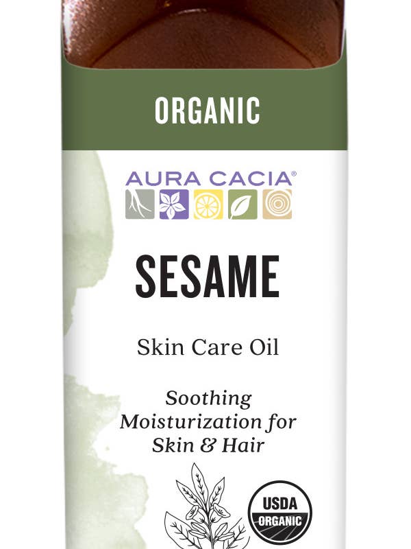 Organic Moisturizing Sesame Hair & Skin Care Oil 4 Fl Oz for wholesale by Aura Cacia