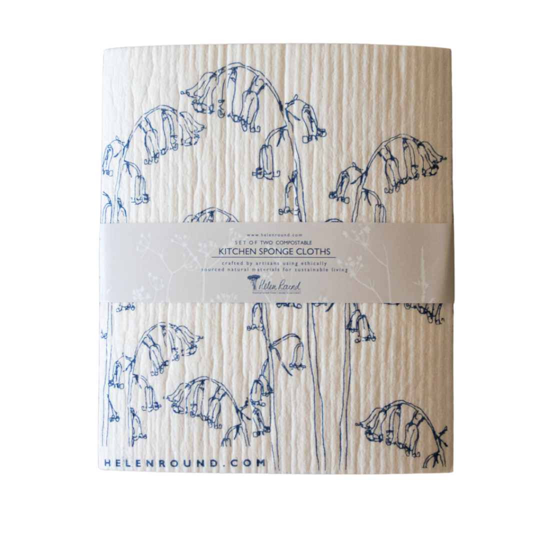 Helen Round - hand printed linen and bamboo wellness – wholesale Dishcloth – Plastic Free, Kitchen Cloths, Swedish Cloths - Bundle Of 5 6