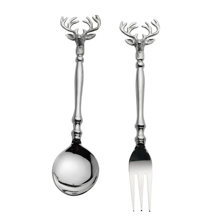 Vatican Homes - Wholesale Cheese Spreader - S/2 Casted Reindeer Handled Serving Set