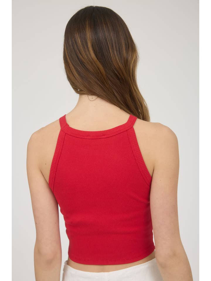The Workshop Studio - Wholesale Knit Top - Women's - CROPPED SLEEVELESS KNIT HALTER TOP