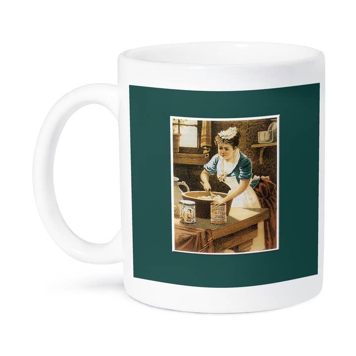 3dRose, Victoriaanse Tijdperk Vrouw in de Keuken Die Beslag Met Specerijen Mengt, Mok voor wholesale door 3dRose