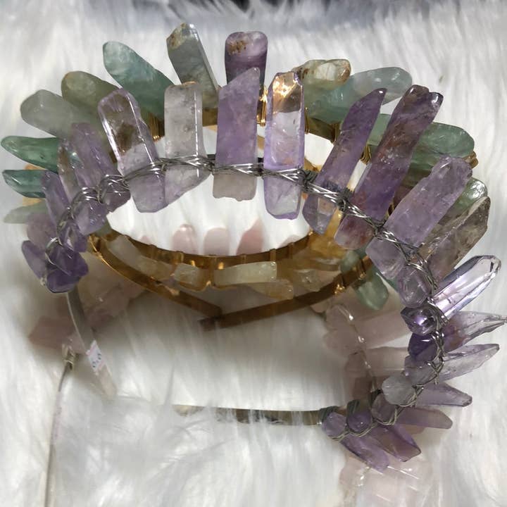 WHOLIFECO - Wholesale Tiara – Women’s - Raw Crystal crown - Gemstone Tiara for bride16