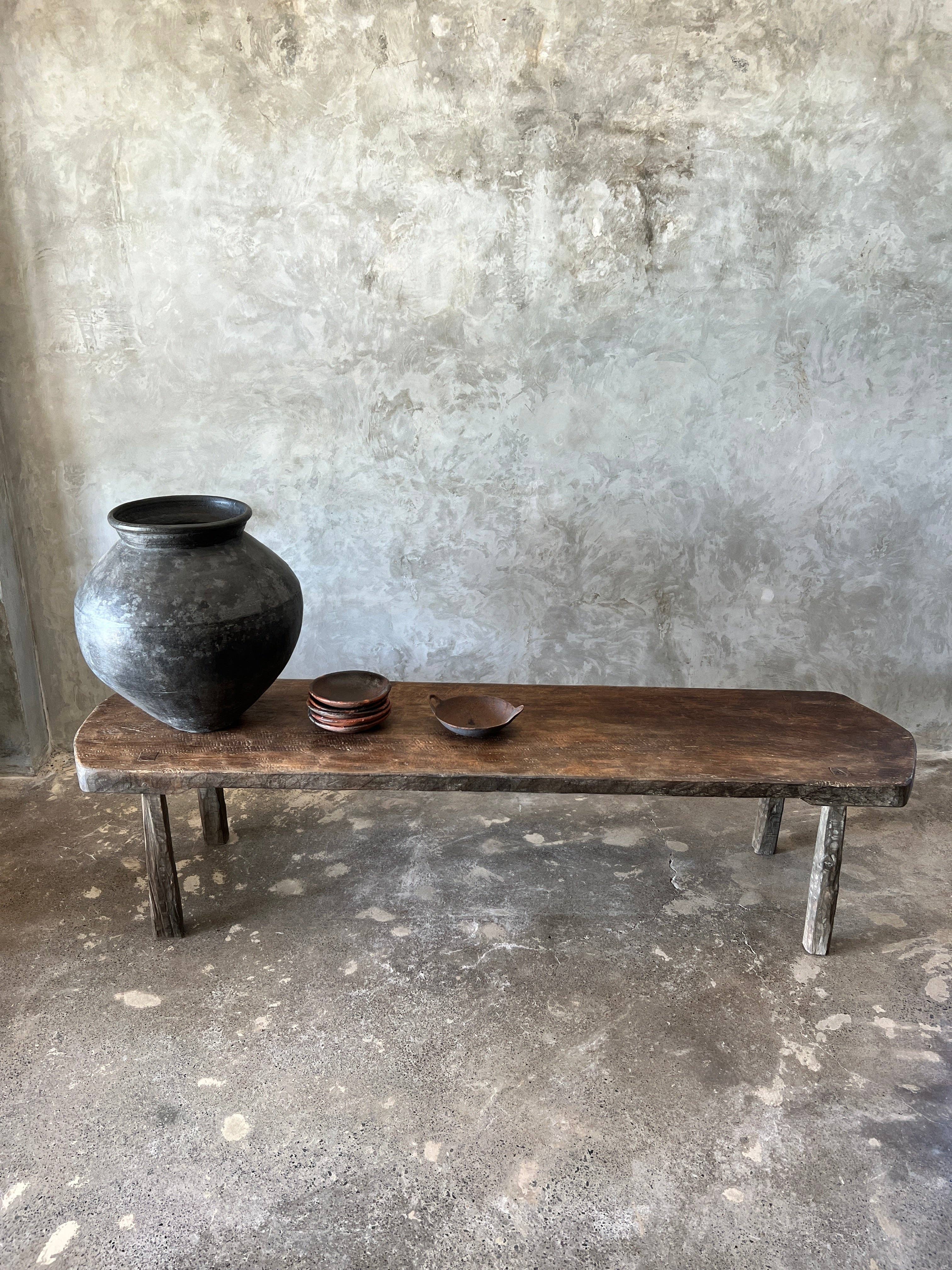 Office Objets - Wholesale Coffee Table - Large round coffee table in antique Asian teak L:2m W:50 H:5022