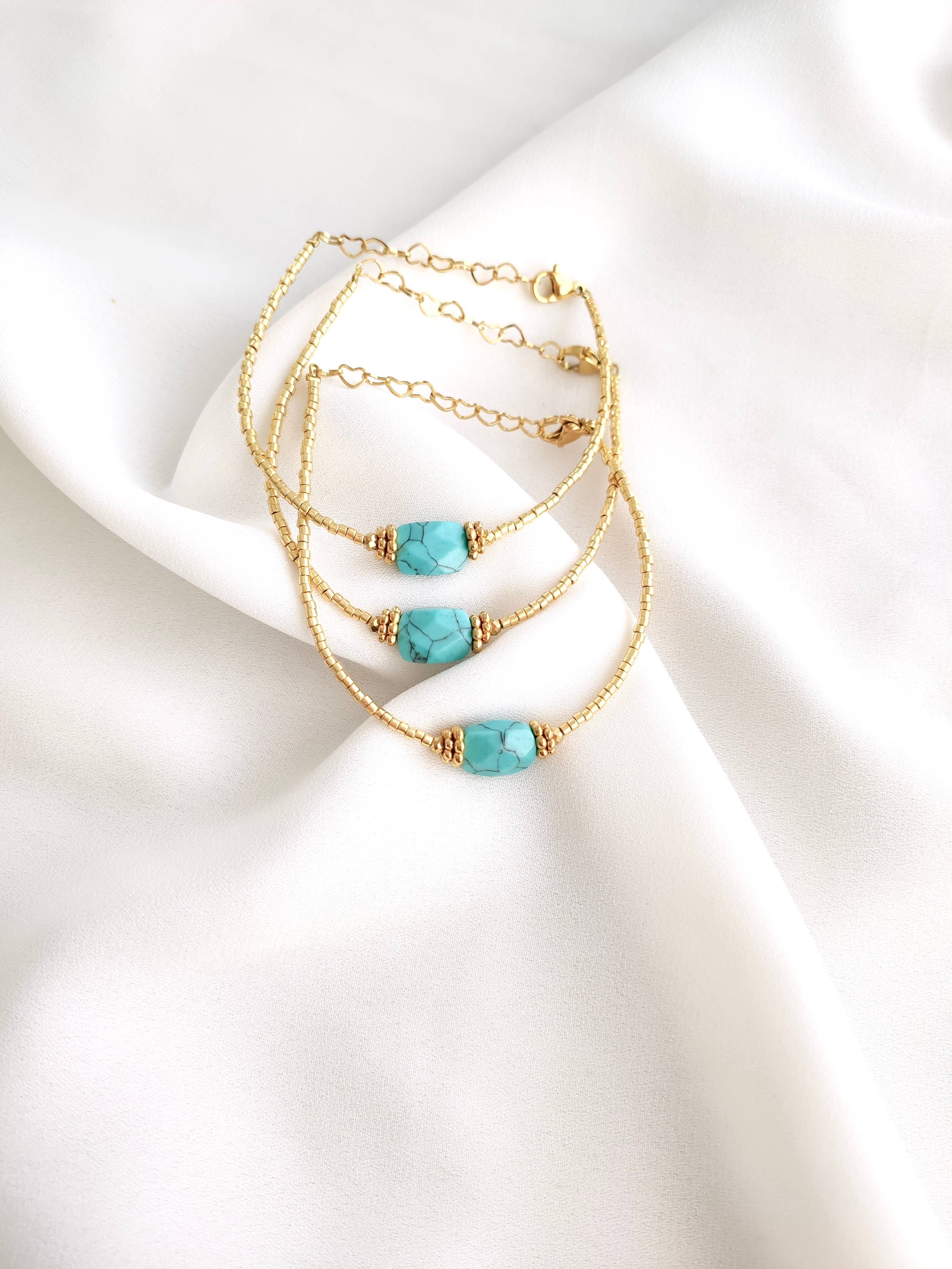 L'Atelier d'Artémis - Venta al por mayor Pulsera de cuentas - Pulsera OLYMPE con cuentas Miyuki chapadas en oro y piedras naturales12