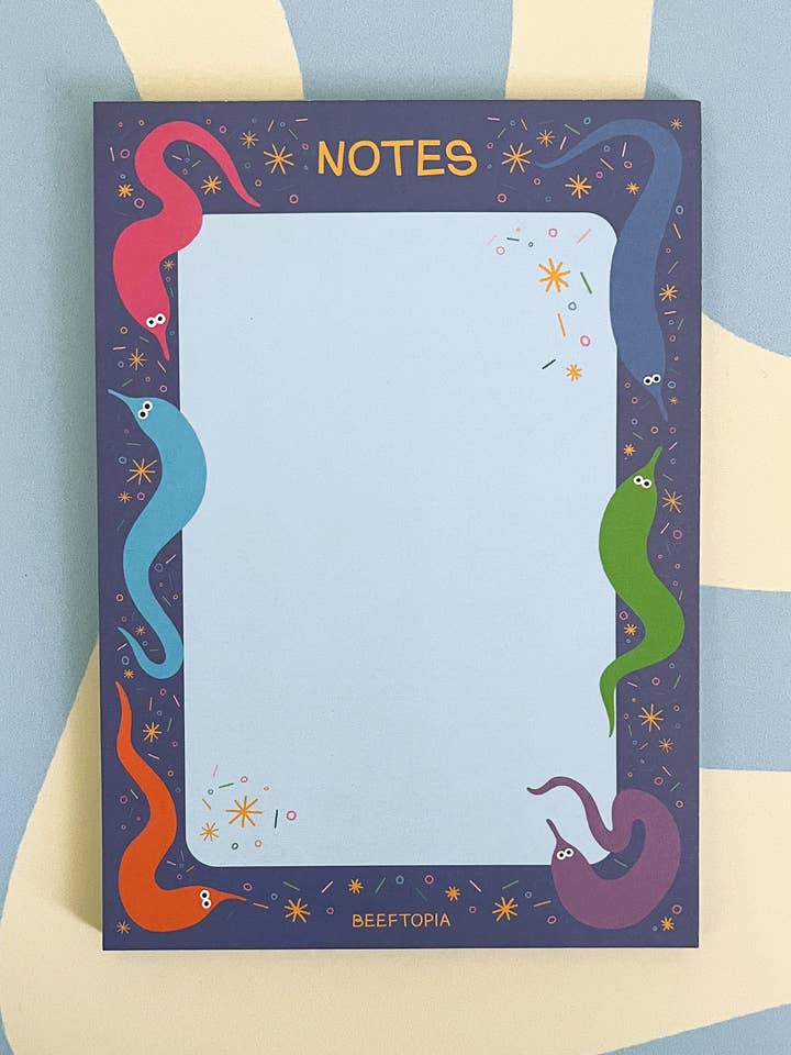 Wacky Worms Kitschy A6 Notizblock für den Großhandel von Beeftopia