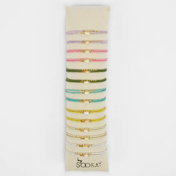 Double bracelets, raw handmade mother-of-pearl for wholesale by By Sookay