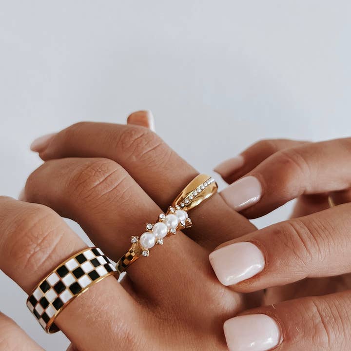 BELJOY - Wholesale Band/gestapelde ring - Rellery Ruitjesring | Kies je kleur6