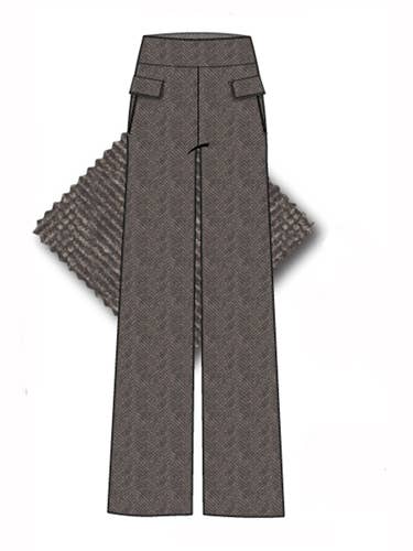Herringbone Wide Leg Pant for wholesale by Hue Canada