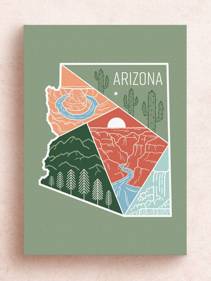 Arizona Travel Postcard for wholesale by Nadia Design Co