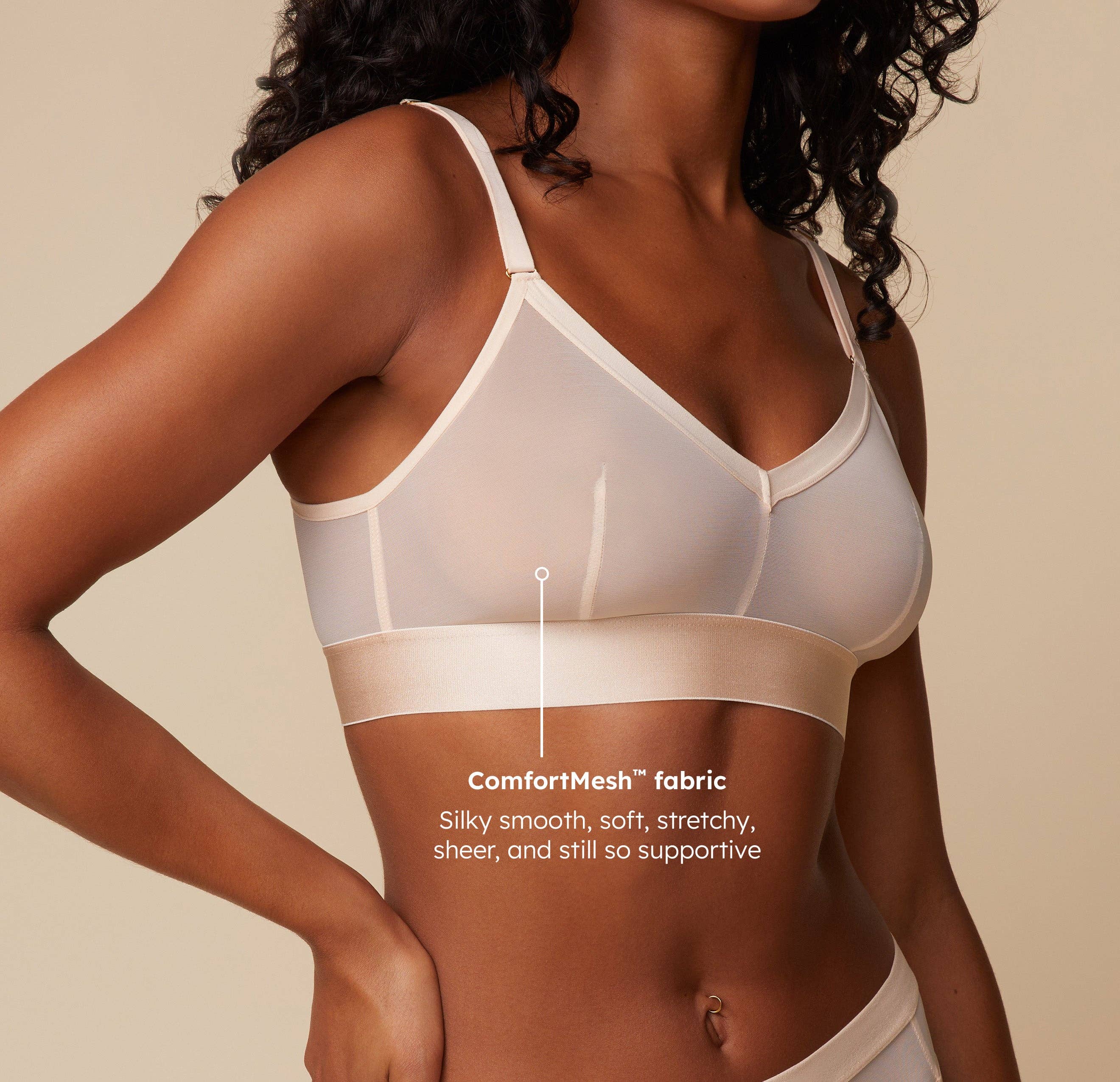 ComfortMesh™ Triangle Bralette - Pearl for wholesale on Faire4
