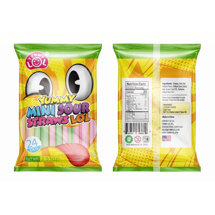 Yummy lol inc - Wholesale Gummy - Mini Sour Straw Candy