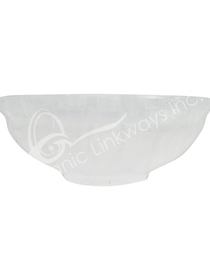 (PC)BOWL - SELENITE WITH CURVES 4" for wholesale by Oceanic Linkways Inc