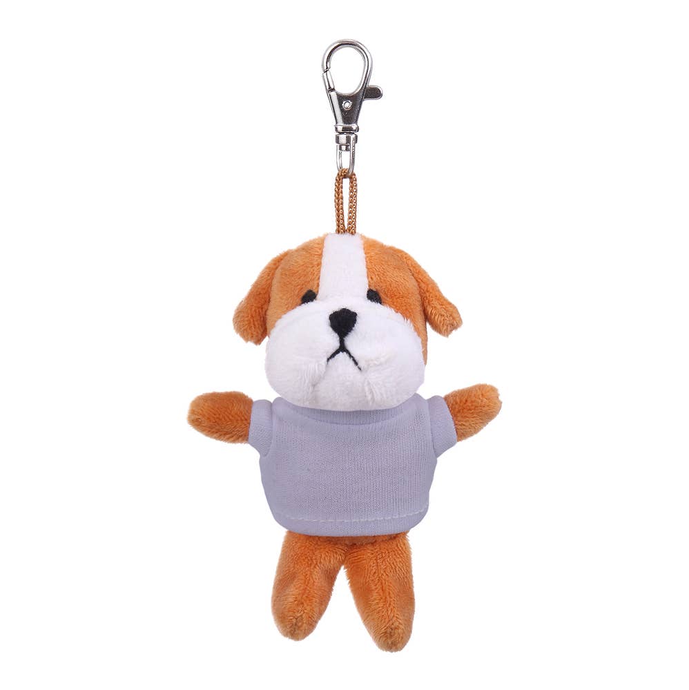 Plushland - Wholesale Keychain – Unisex - 4" Keychain - Bulldog with customized shirt12