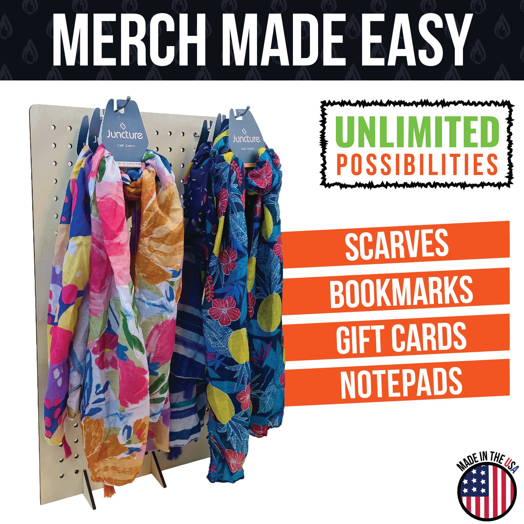 Torched Displays – wholesale Retailer display stand/case – Pegboard Display - Various Sizes and Colors68