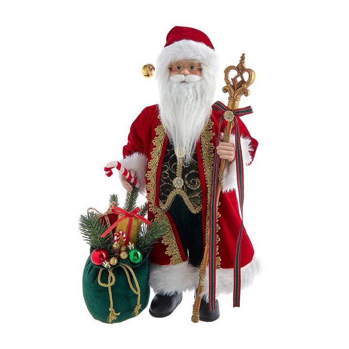 18“ Santa With Gift Bag & Scepter Table Piece for wholesale by Kurt S. Adler, Inc.