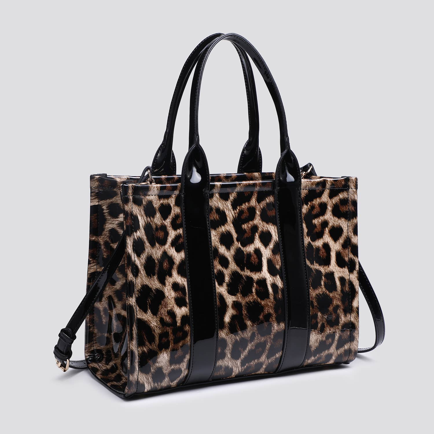 House of Milano - Wholesale Tote Bag - Women's - Leopard Print Patent Tote Bag # 254596