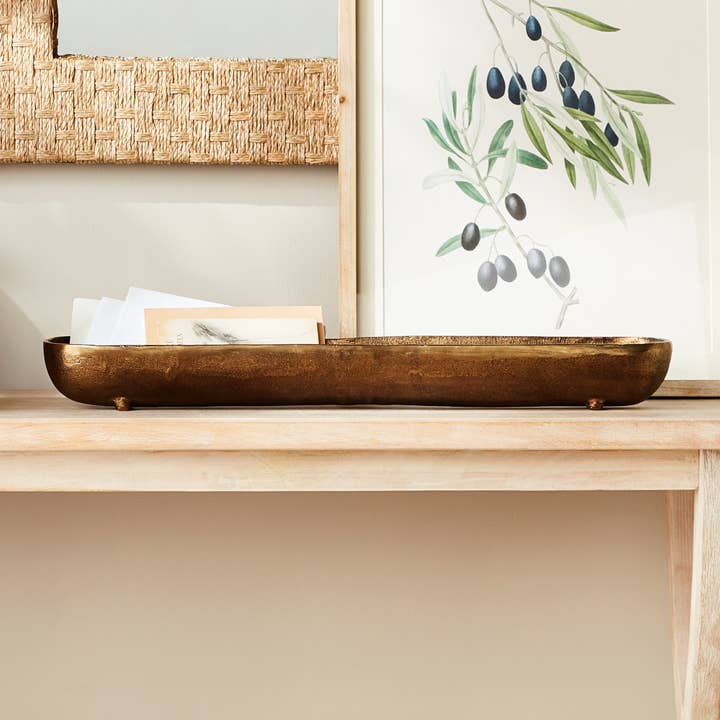 Napa Home & Garden - Wholesale Decorative Plate/Dish/Bowl - Brandon Narrow Decorative Bowl Large, Gold1