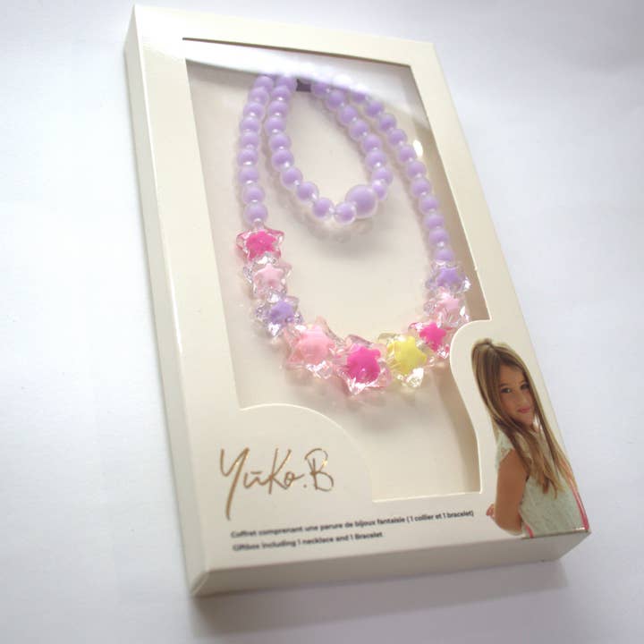 Etoiles Parme Set - Necklace + Bracelet for wholesale by Yuko-B UK