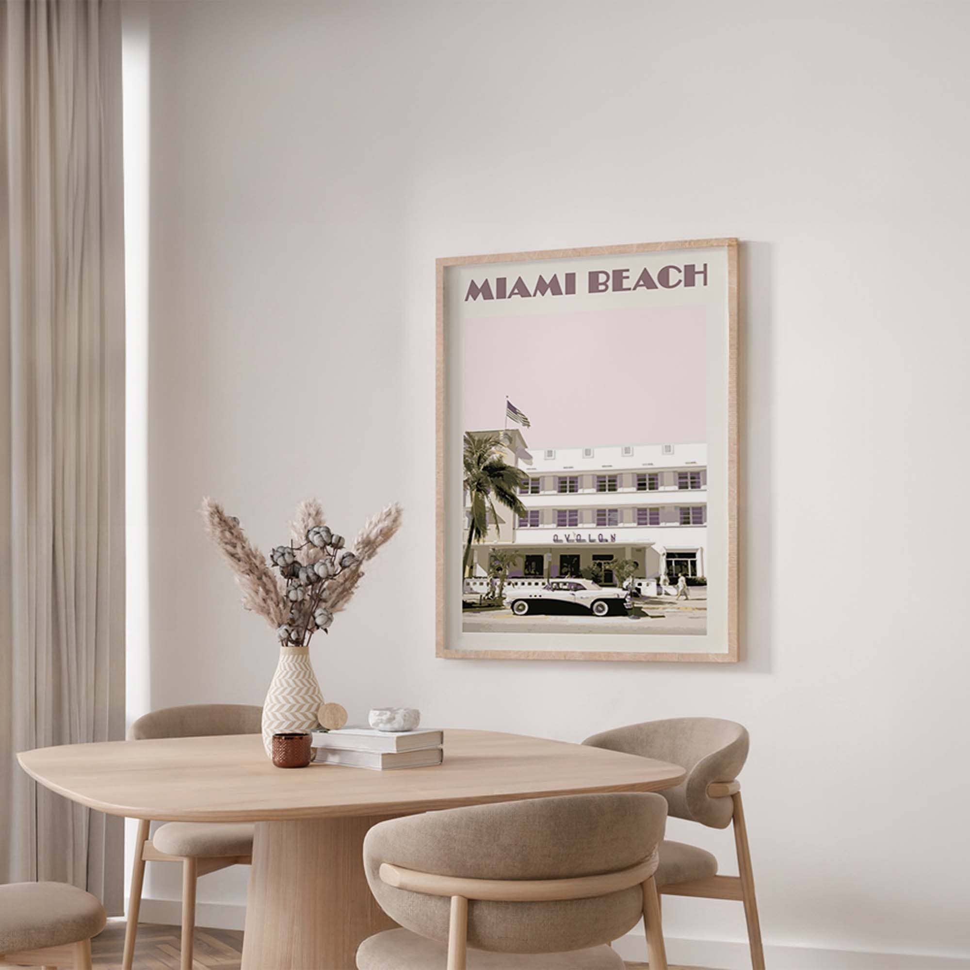 Newpencilbox Art - Wholesale Art Print - Miami Beach Art Print Retro Miami Poster Pastel Colors2