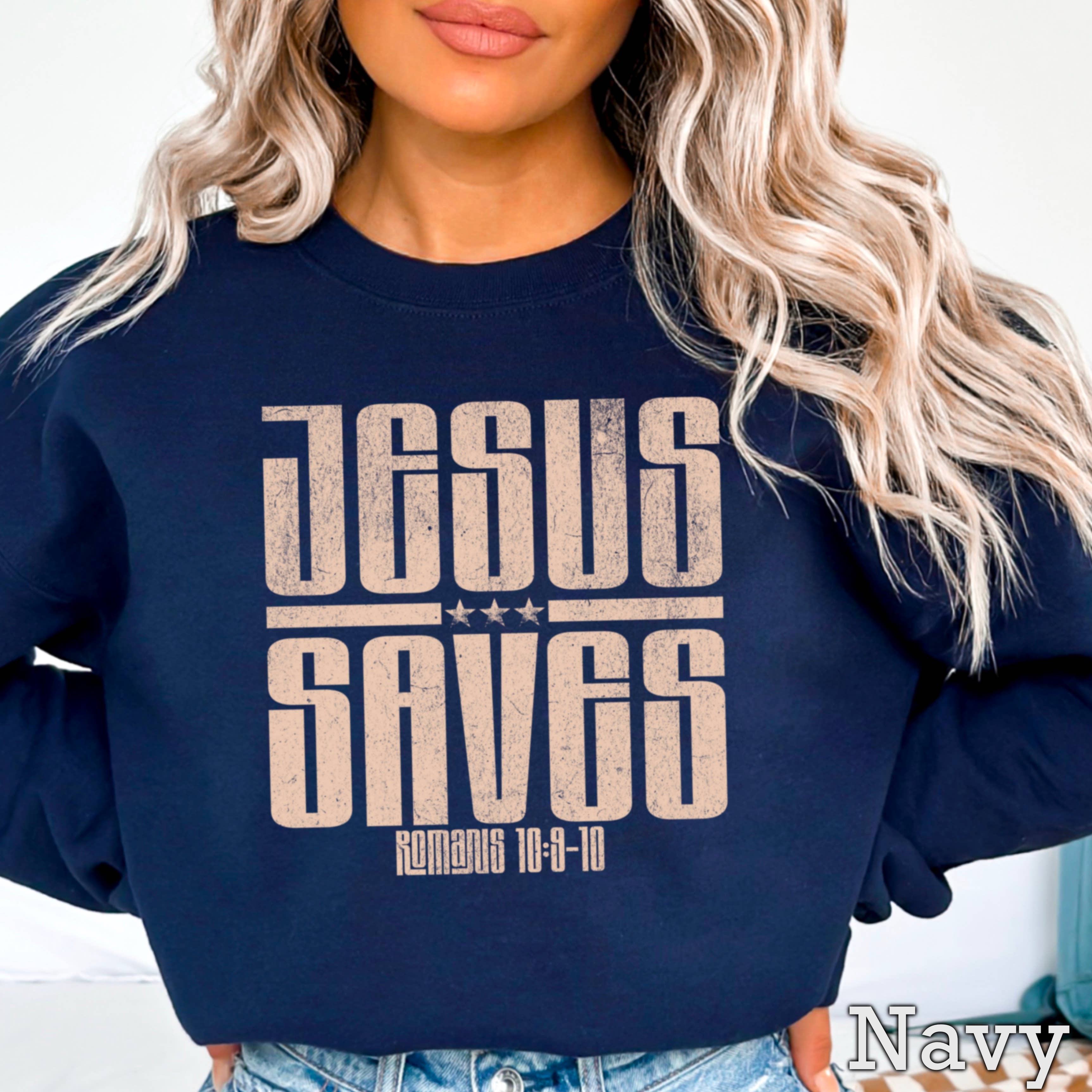 Shoppe SHC – Camisola gráfica - Mulher por atacado – Camisola de Mulher Cristã "Jesus Salva"14