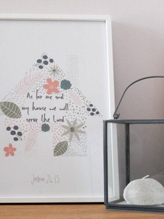 Impressão de versículo bíblico - Josué 24 v 15 por atacado de Daisy & Joy Design