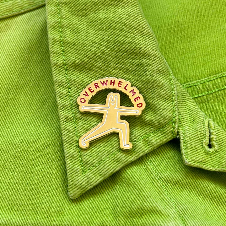 The Peach Fuzz - Wholesale Lapel Pin/Button - Overwhelmed Enamel Pin