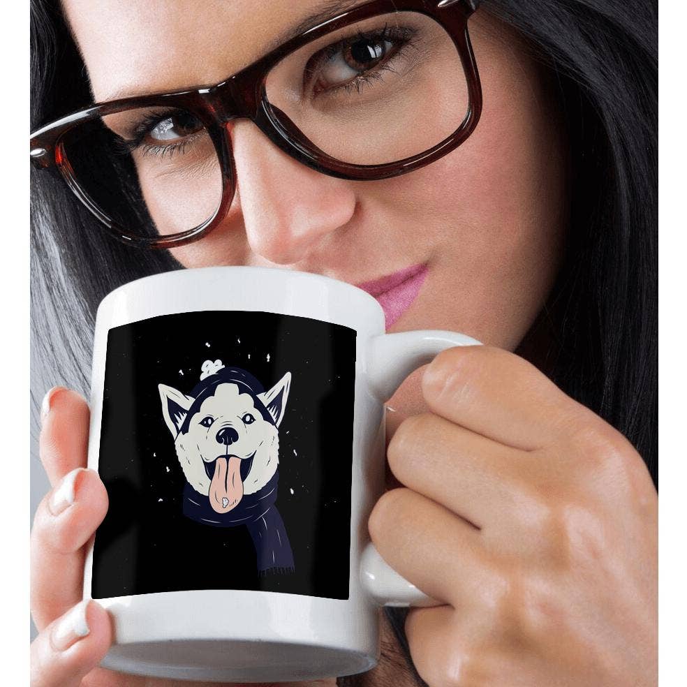 3dRose – wholesale Coffee mug – 3dRose, Sibirian Husky Dog with Snow Snowflakes for Christmas, Mug9