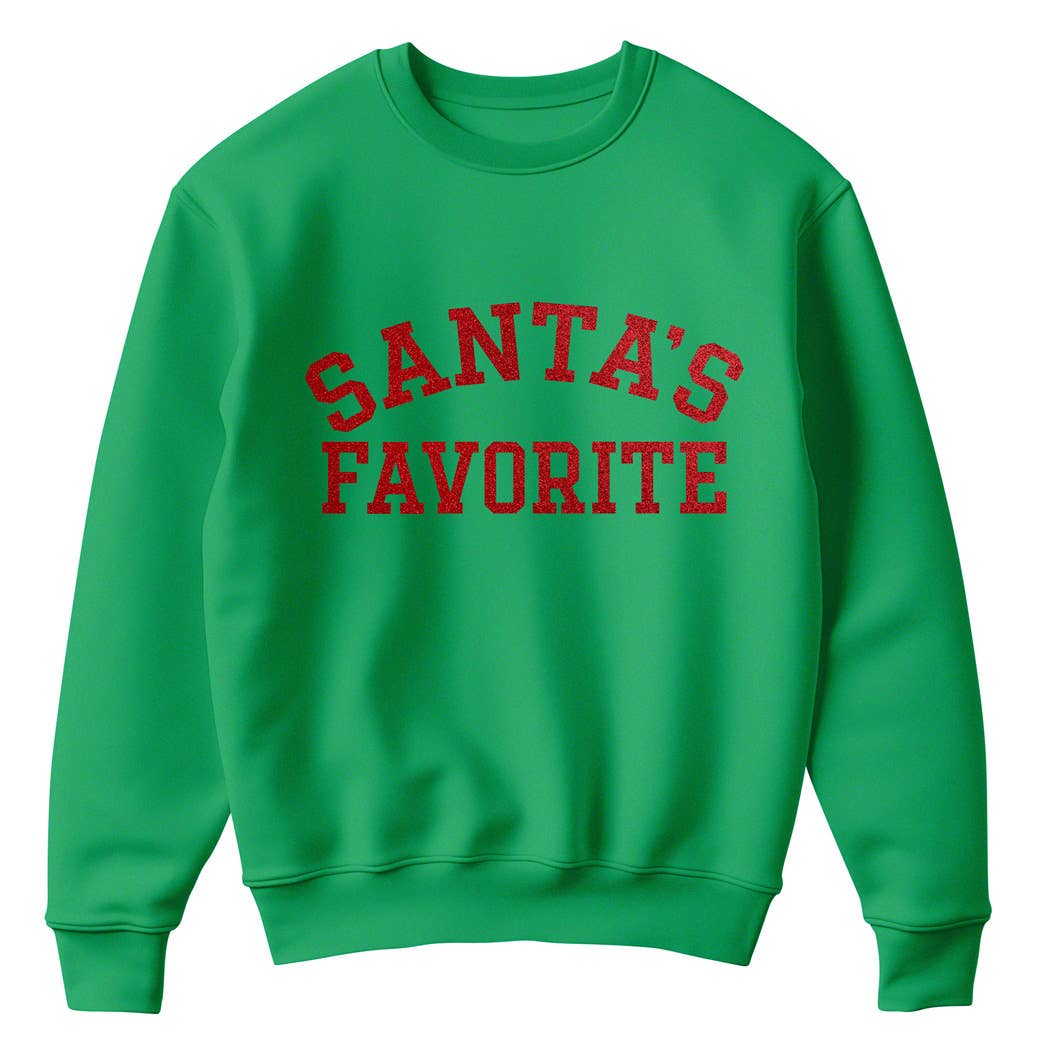 Fashion City - Wholesale Sweatshirt - Unisex - Santa's Favorite Glitter Logo Fleece Sweatshirt12