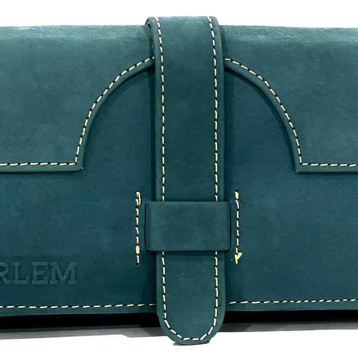 Portefeuille en cuir HAARLEM KOZA 26812 pour femmes, bleu pour la vente par HAARLEM