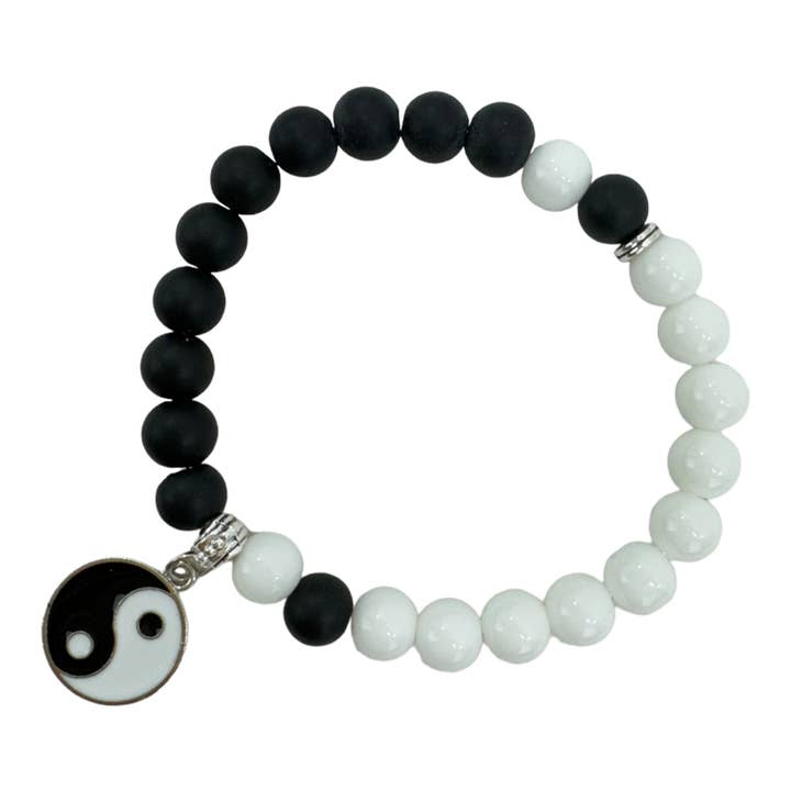 Natural Stone Yin Yang Charm Bracelet BR4214-3. (12PC) for wholesale by TAPA fashion