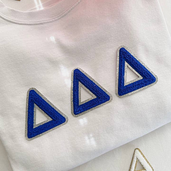 Chicbaby LLC - Wholesale Patch - 3 inch Iron on Greek letter, Royal blue, Chenille, Sorority