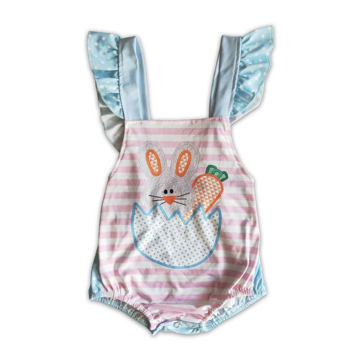 Yawoo Garments - Wholesale Bodysuit (Non-Footed) - Baby - Bunny carrot baby girl easter romper