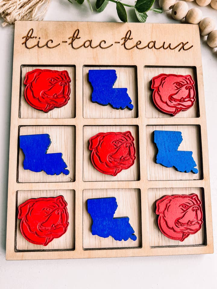 Tic Tac Teaux Red Bulldog Blue Louisiana pour la vente par Geaux Magnolia