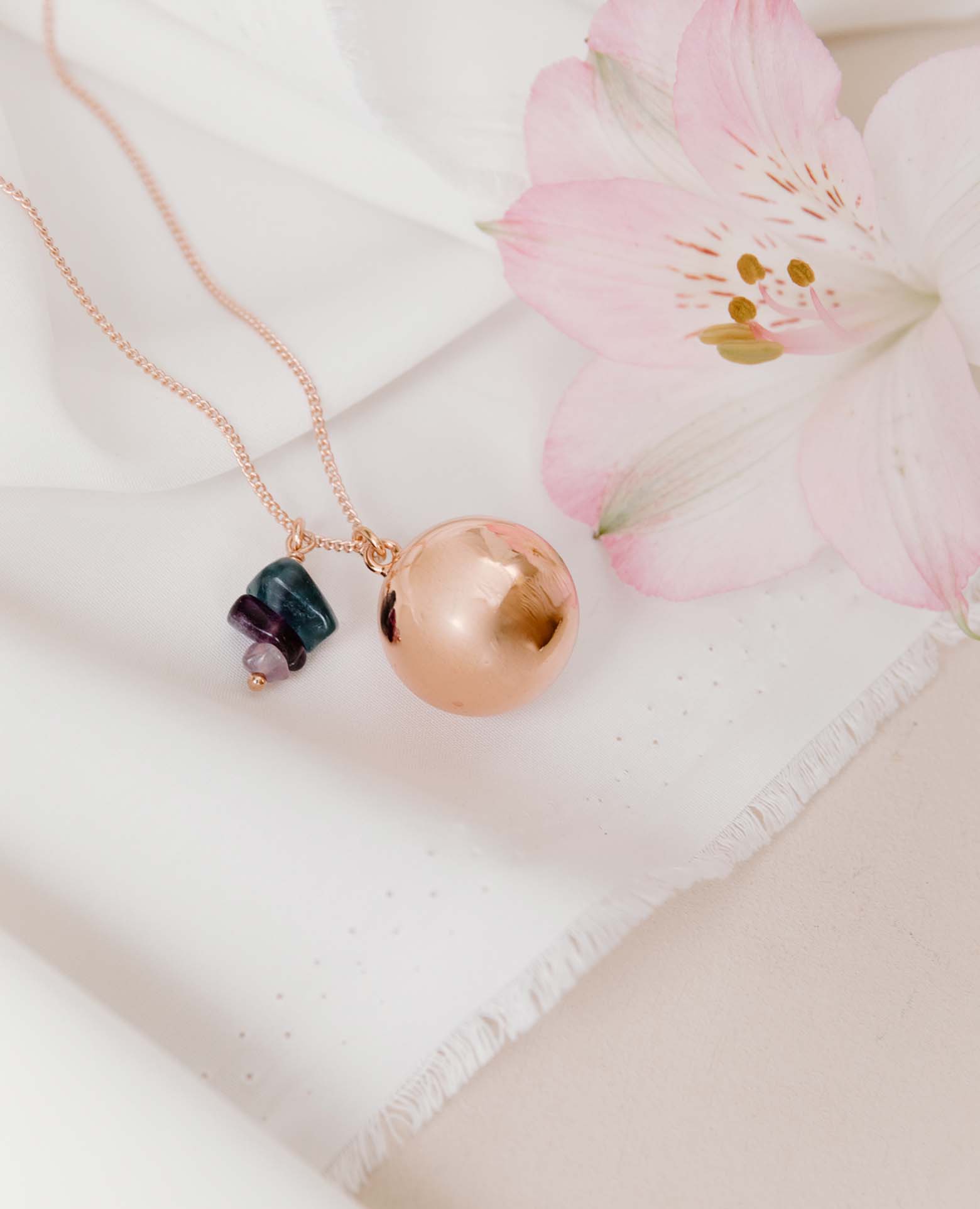 Atelier Aismée - Wholesale Pendant/Charm Necklace - Pink Fluorine pregnancy ball1