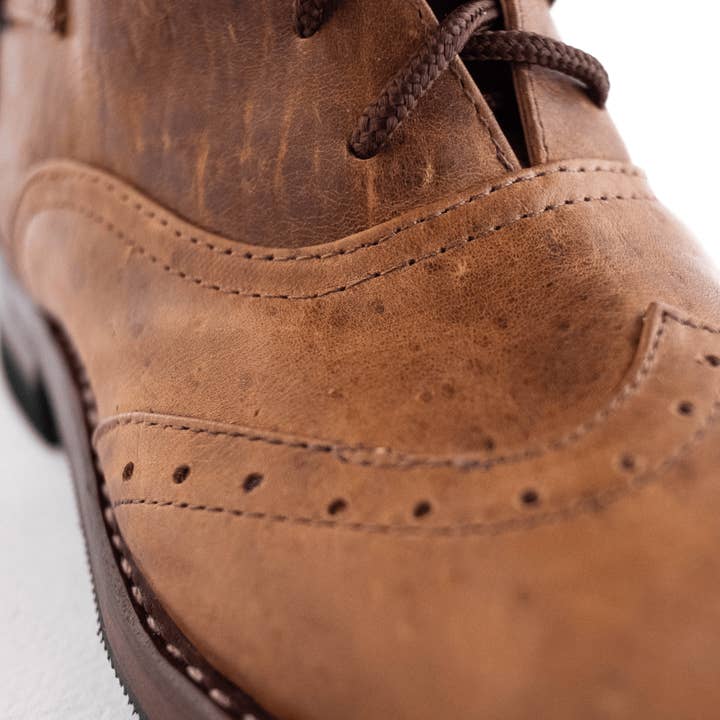 Atitlan Leather - Wholesale Combat/Military Boots - Women's - Light Brown Victorian Ankle Boots