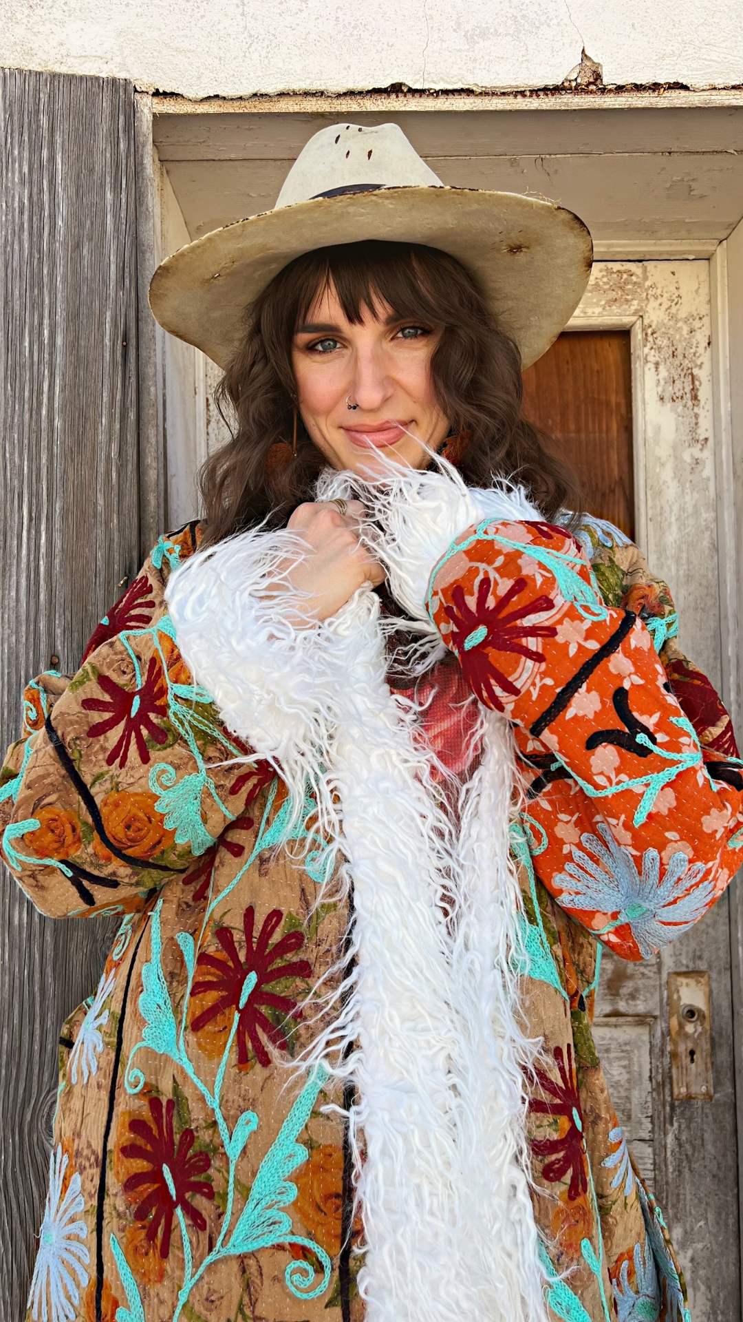 Wylder Trading Company - Wholesale Fur/Faux Fur Coat - Women's - Canyon Bloom Coat 027 (Long-Length) | Penny Lane Style Boho14
