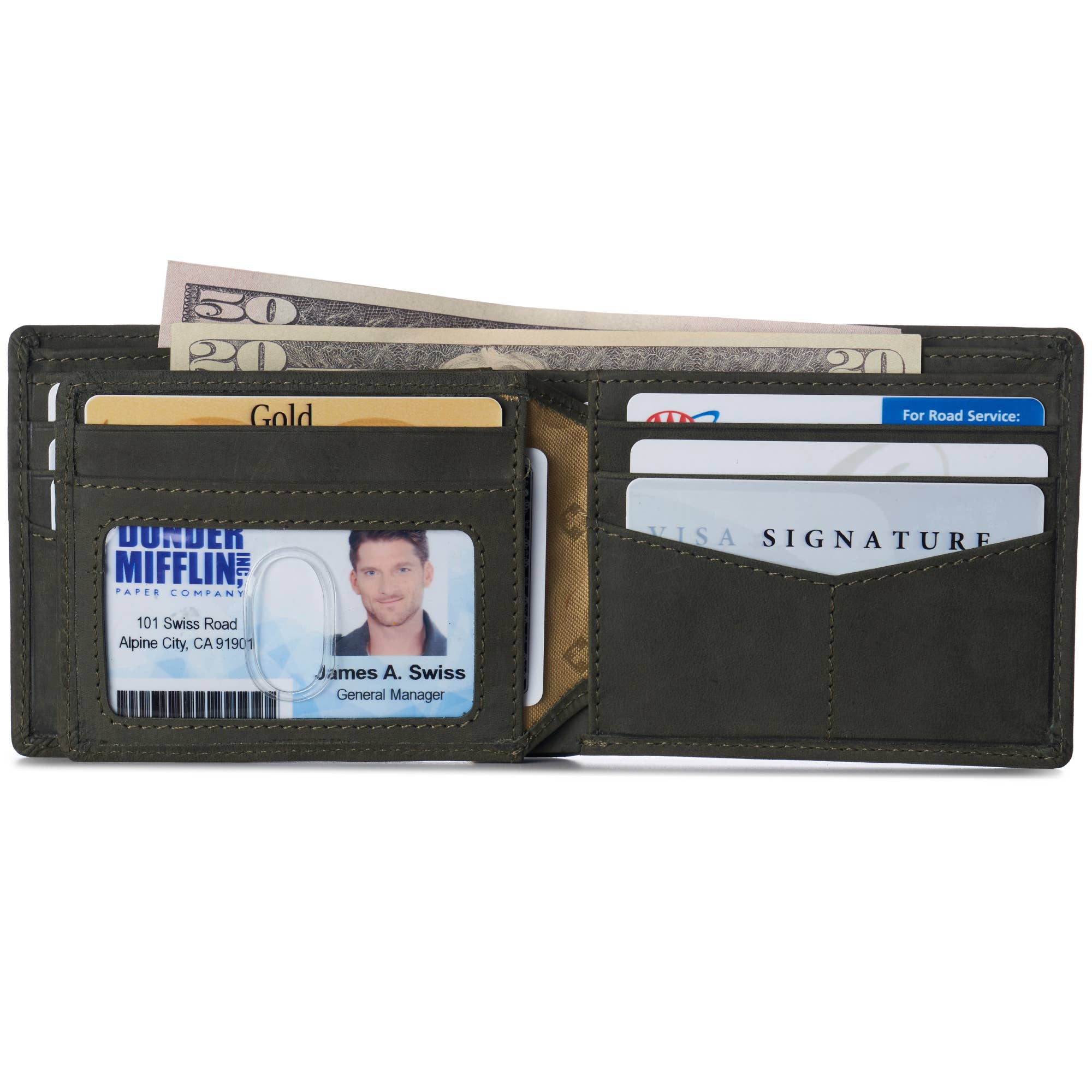 Alpine Swiss - Vente Portefeuille – homme - Alpine Swiss Commuter Portefeuille à deux volets RFID pour homme 2 fenêtres d'identification - Portefeuille 99214