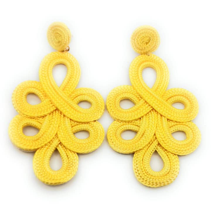 Long and light flamenco earrings · Yellow for wholesale by BRANDELIA