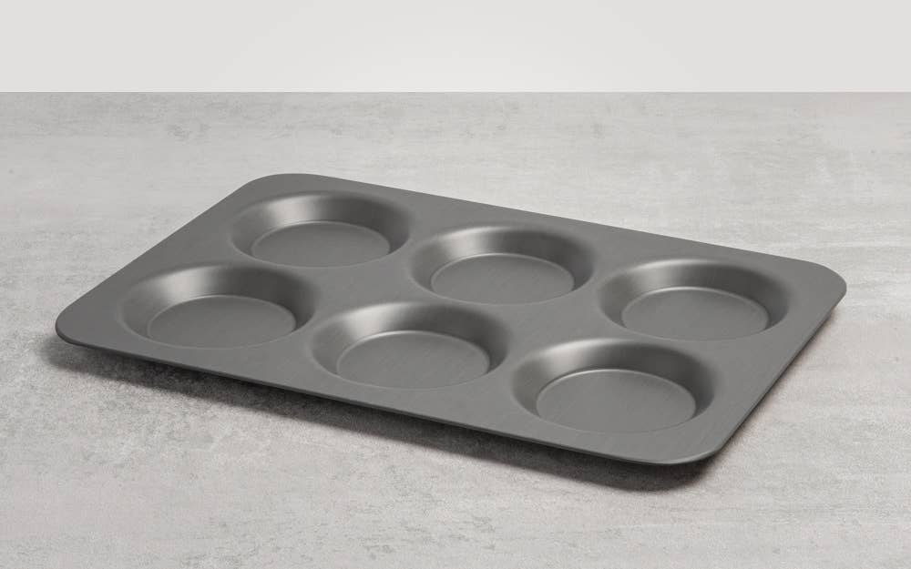samuel groves – wholesale Baking dish – Mermaid Hard Anodised 6 Hole Yorkhire Pudding Tray6