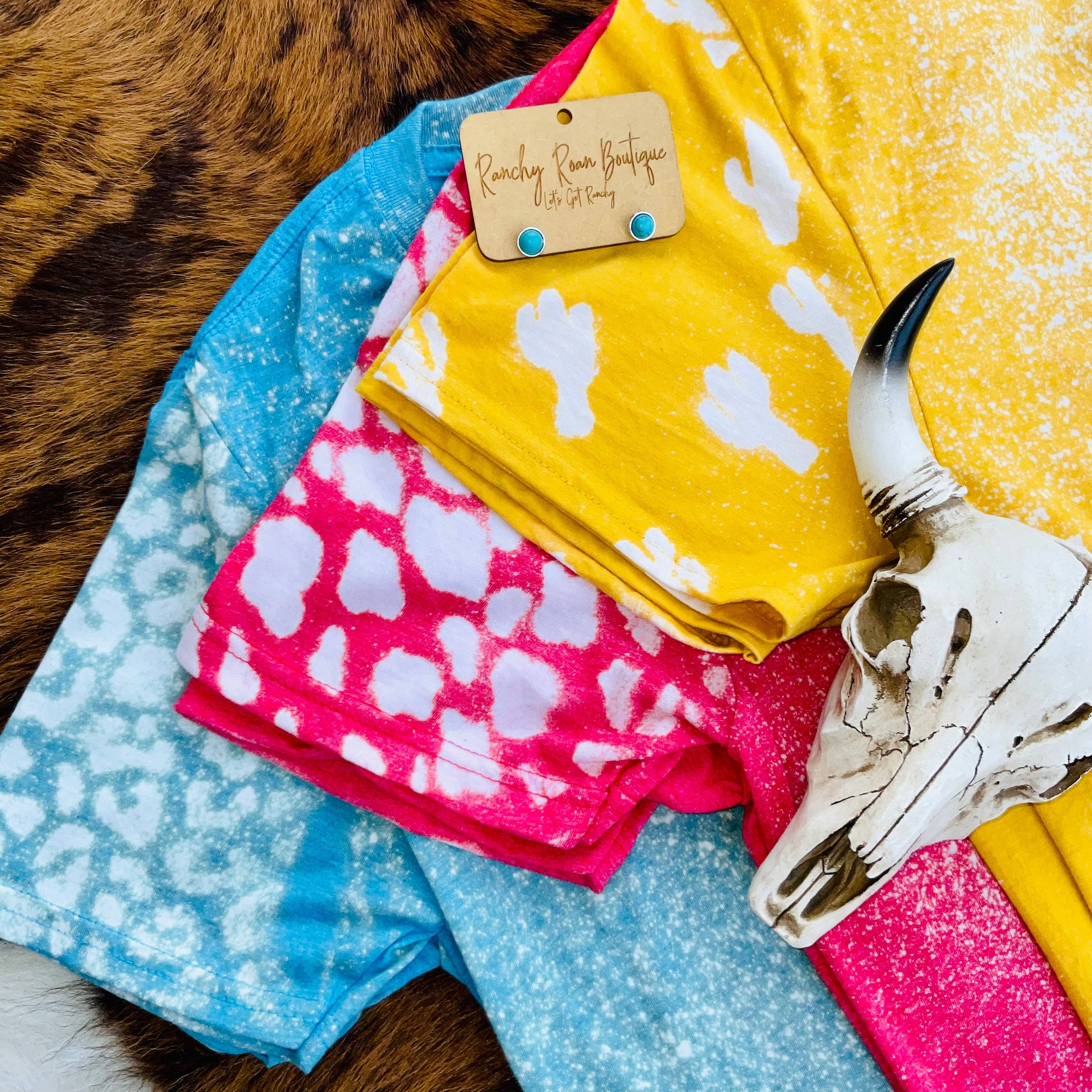 Ranchy Roan Boutique - Wholesale Sublimation Blank T-Shirt - Women's - Stenciled Bleach Western Blank Tee6