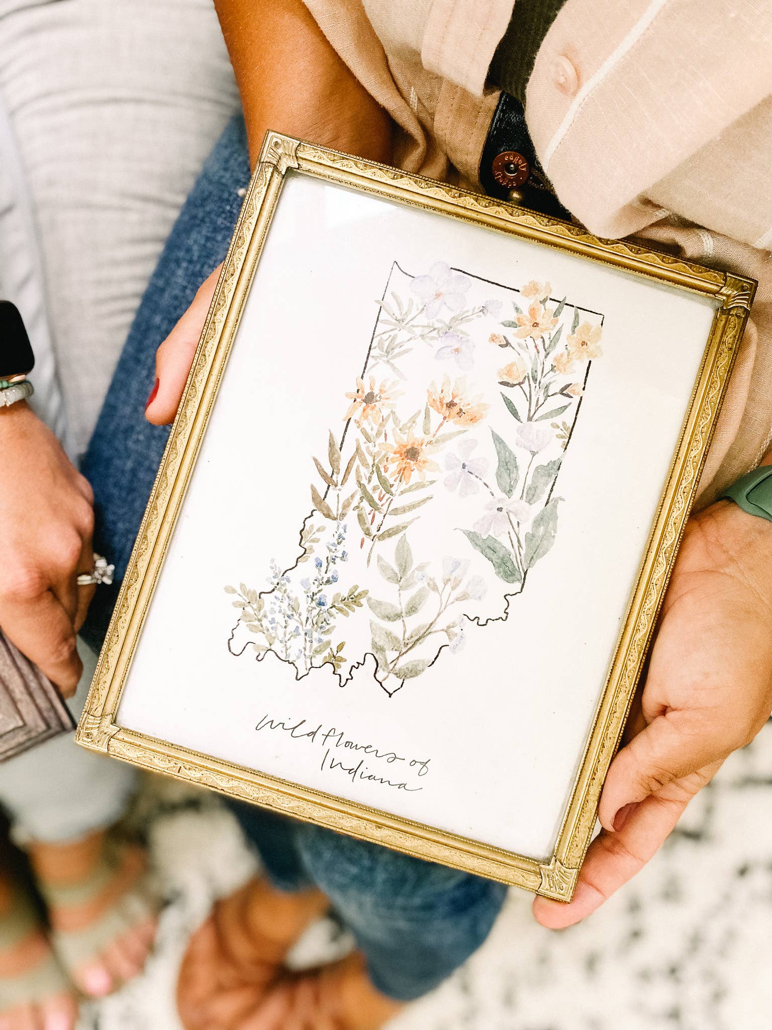 Art and Home co. - Wholesale Art Print - State of Indiana Wildflower Watercolor Fine Art Print1