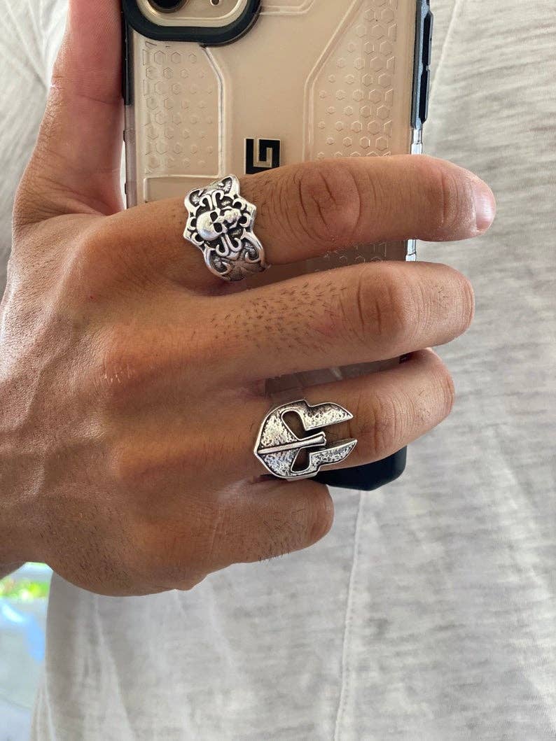 Christina Christi - Wholesale Signet Ring - Silver Skull Ring, Mens Rings, Silver Rings, Gothic Ring2