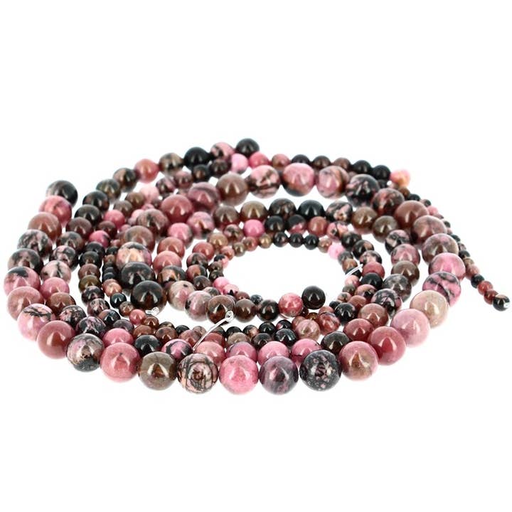 Contas de Rodonita Rosa e Preta por atacado de Artisans de Madagascar