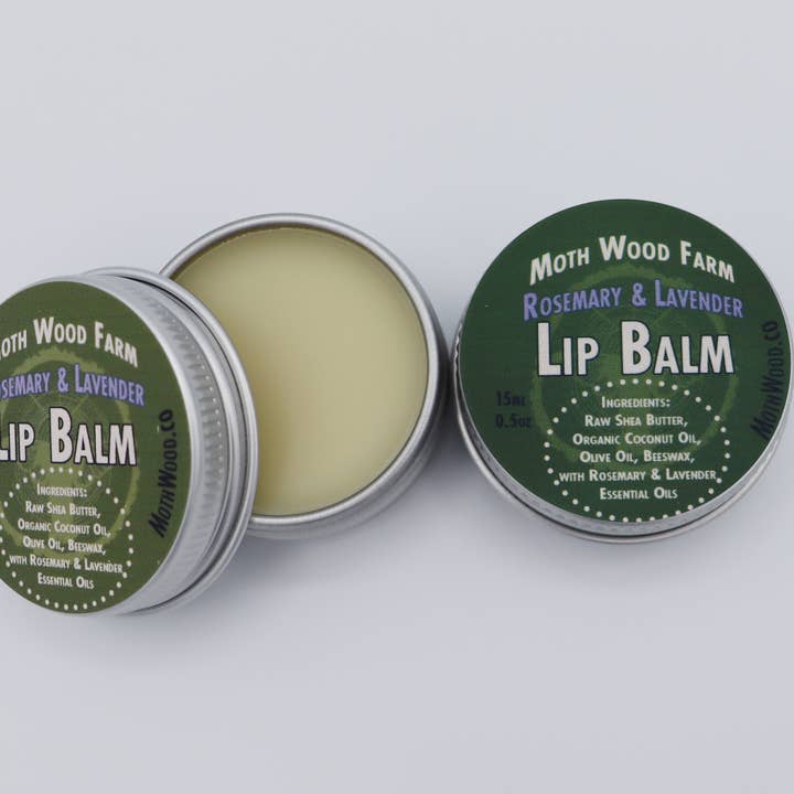 Rosemary & Lavender Lip Balm for wholesale by MOTH WOOD
