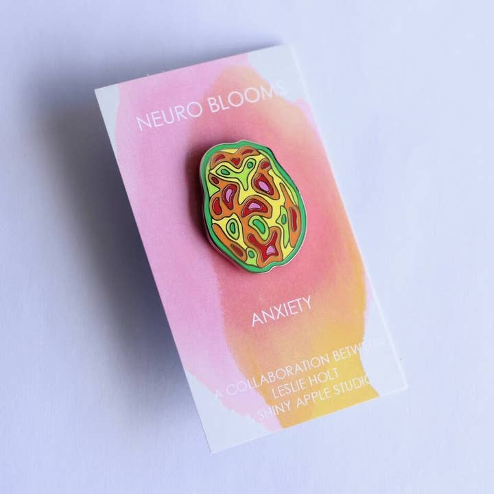 Anxiety Enamel Pins for wholesale by Neuro Blooms