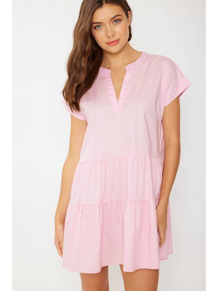 FSL Apparel - Vendita all'ingrosso Vestito - Donna - SD4370 - ABITO A STRATI IN POPELINE DI COTONE CON TASCHE2